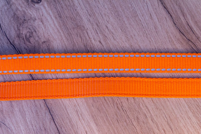 Orange Reflexkoppel med Twist-Lock karbinhake, 20 mm