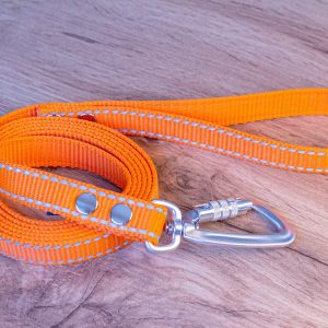 Orange Reflexkoppel med Twist-Lock karbinhake, 20 mm