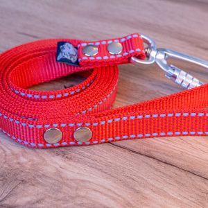 Rött Reflexkoppel med Twist-Lock karbinhake, 20 mm