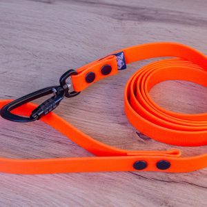 Neon-orange hundkoppel med Twist-Lock karbinhake, 20 mm