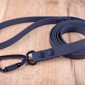 Hexa Svart hundkoppel med Twist-Lock karbinhake, 20 mm