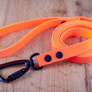 Hexa Neon-orange hundkoppel med Twist-Lock karbinhake, 20 mm