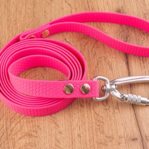 Hexa Neonrosa hundkoppel med Twist-Lock karbinhake, 20 mm