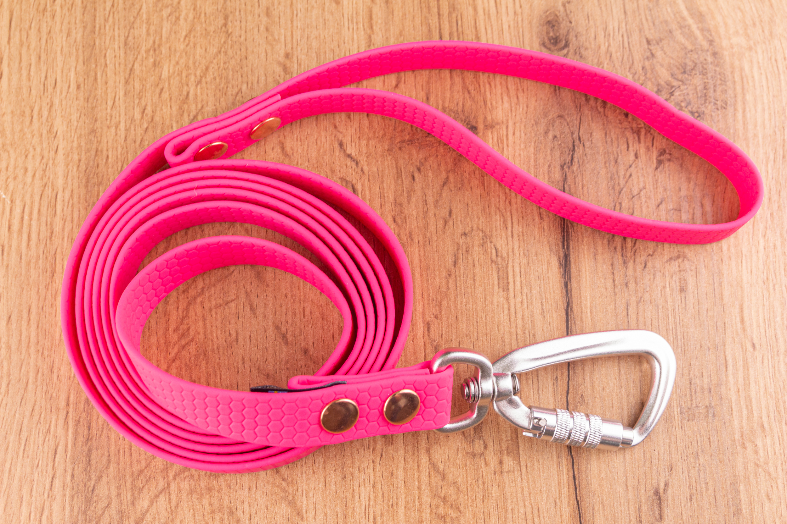 Hexa Neonrosa hundkoppel med Twist-Lock karbinhake, 20 mm - Bild 2