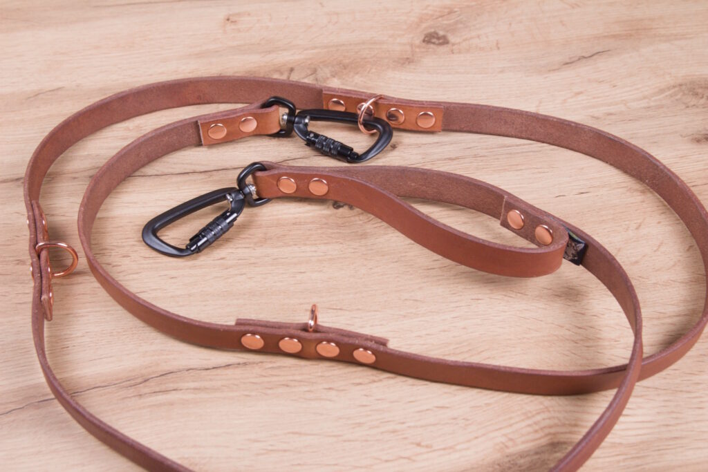 Justerbart hundkoppel med Twist-Lock karbinhake, 20 mm, flera material och färger