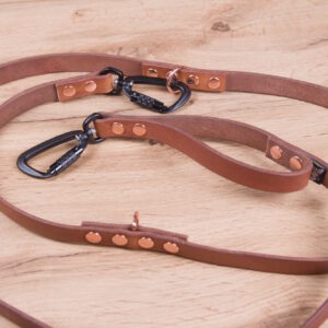 Justerbart hundkoppel med Twist-Lock karbinhake, 20 mm, flera material och färger