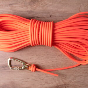 Orange spårlina med Twist-Lock karbinhake, 6 mm