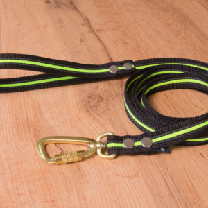 Neongult & Svart Antiglidkoppel med Twist-Lock karbinhake, 20 mm
